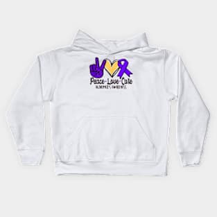 Peace Love Cure Alzheimer Awareness Men Women Kids Kids Hoodie